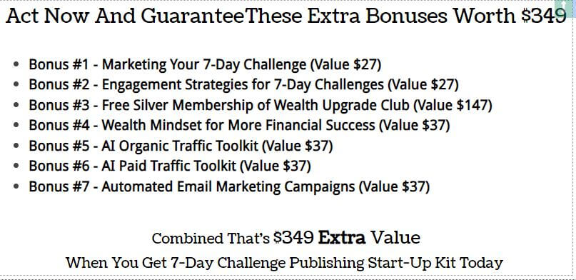 7-Day Challenges Bonuses