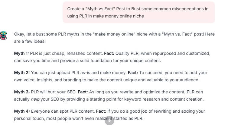 Using PLR myths